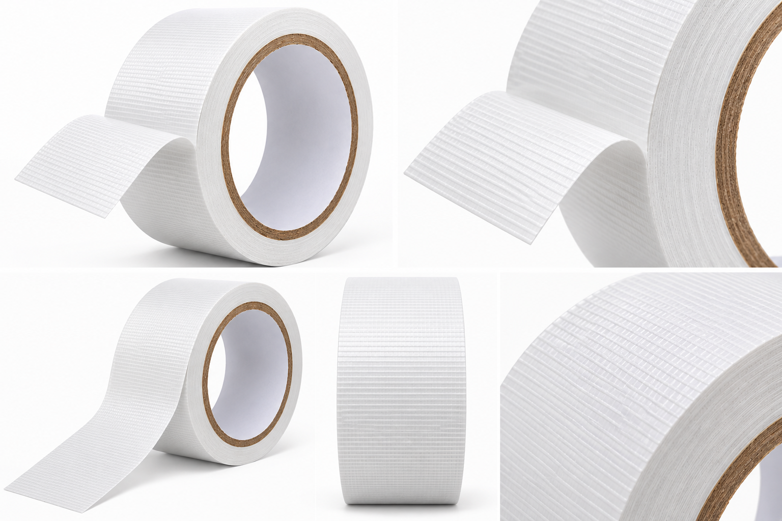 Релефно PVC тиксо, 48мм/10м, 150 мик, бял